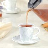 Borosil Larah Ivy Mug n Saucer Set of 6, 160ml