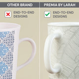 Borosil Larah Ivy Mug n Saucer Set of 6, 160ml