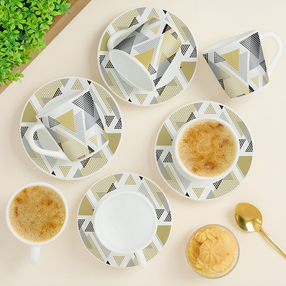 Borosil Larah Nivaah Mug n Saucer Set  of 12, 160ml