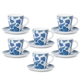 Borosil Larah New Iris Mug n Saucer Set of 6, 160ml