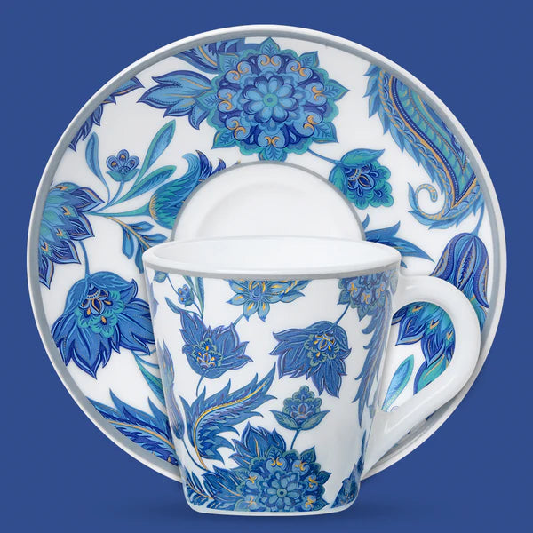 Borosil Larah New Iris Mug n Saucer Set of 6, 160ml