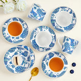 Borosil Larah New Iris Mug n Saucer Set of 6, 160ml