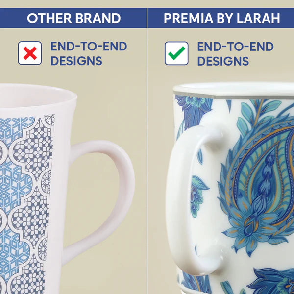 Borosil Larah New Iris Mug n Saucer Set of 6, 160ml