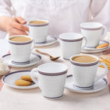 Borosil Larah Starlight Mug n Saucer Set of 6, 160ml