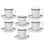 Borosil Larah Starlight Mug n Saucer Set of 6, 160ml