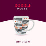 Borosil Larah Doodle Mug 390 ML