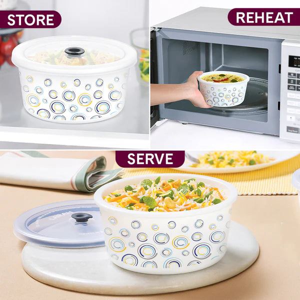 Borosil Larah Jupiter Storage Bowl , 1.2L Pack of 4