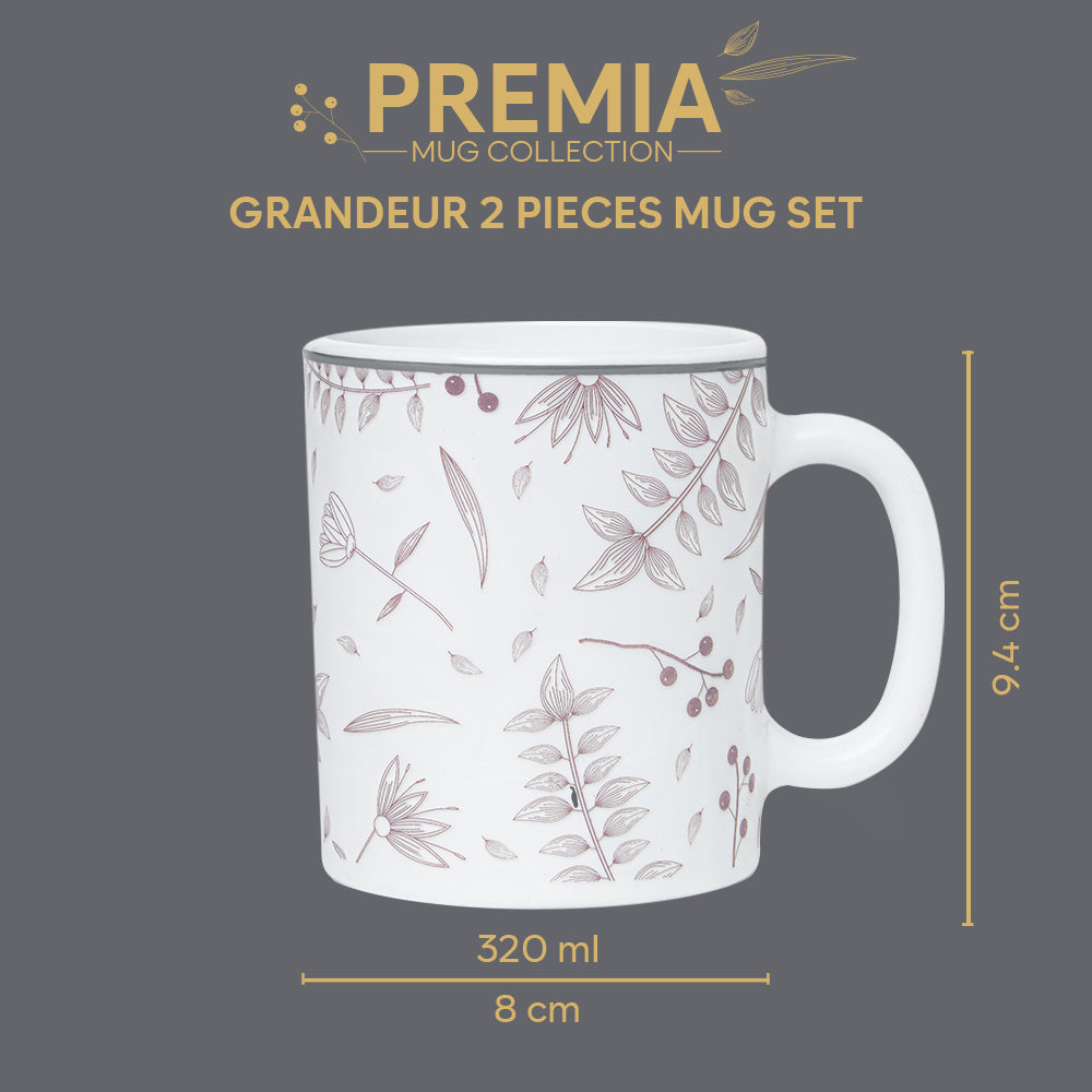 Borosil Larah Grandeur Mug Set