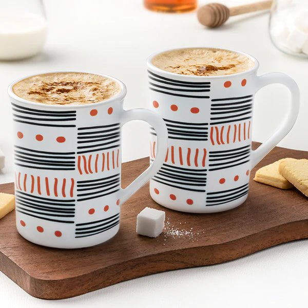 Borosil Larah Doodle Mug Set