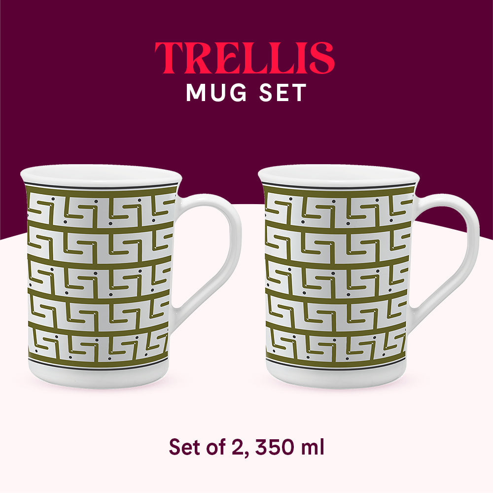 Borosil Larah Trellis Mug Set