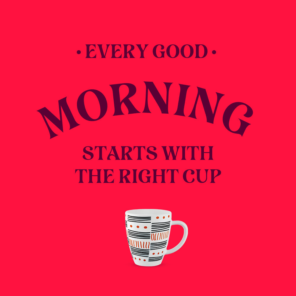 Borosil Larah Doodle Mug Set