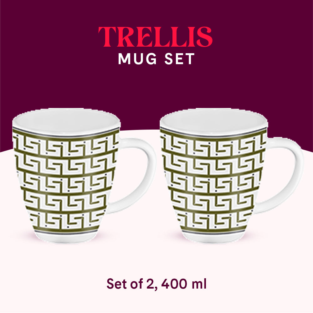 Borosil Larah Trellis Mug Set