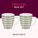 Borosil Larah Trellis Mug Set