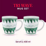 Borosil Larah Tri Wave Mug Set of 2, 400ml