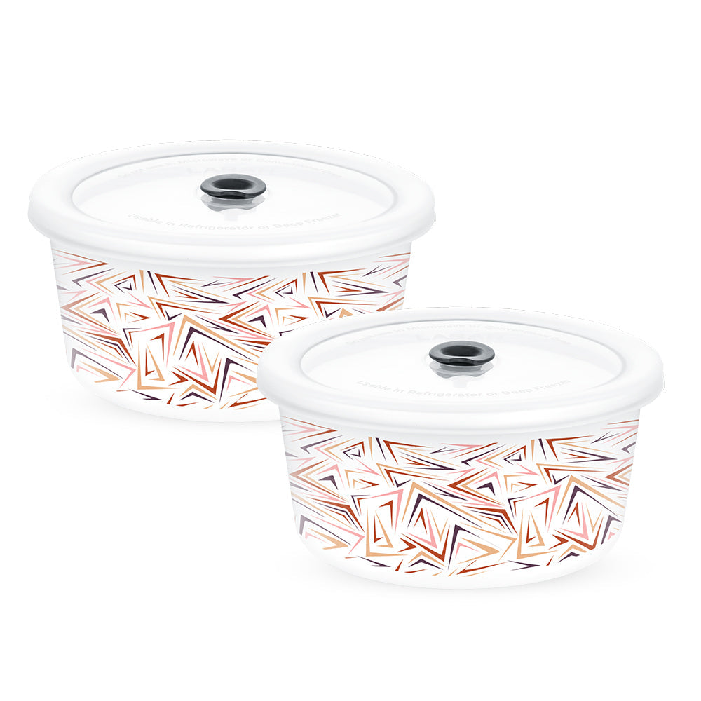 Borosil Larah Comet Storage Bowl Set, 1.2L + 800ml