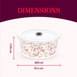 Borosil Larah Comet Storage Bowl Set, 1.2L + 800ml