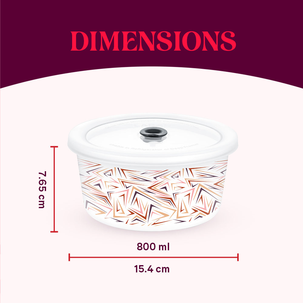 Borosil Larah Comet Storage Bowl Set, 1.2L + 800ml