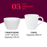 Borosil Larah Ember Breakfast Set 3