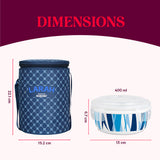 Borosil Larah Round Glass Lunchbox, Set of 3, 400ml