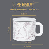 Borosil Larah Grandeur Mug Set