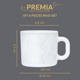 Borosil Larah Ivy Mug Set