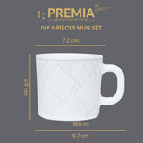Borosil Larah Ivy Mug Set