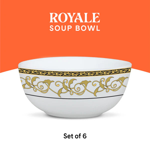 Borosil Larah Royale Soup Bowl Set, 6 pc