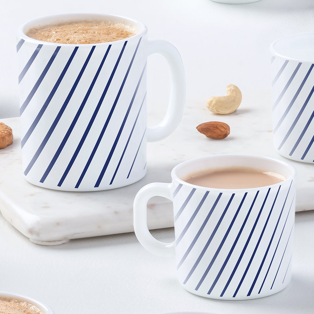 Borosil Larah Indigo Ray Mug Set of 8