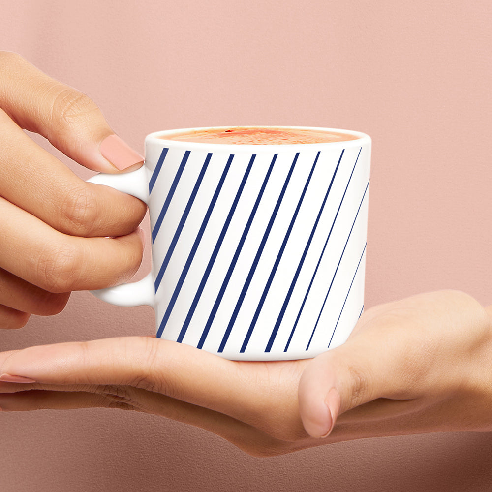 Borosil Larah Indigo Ray Mug Set of 8