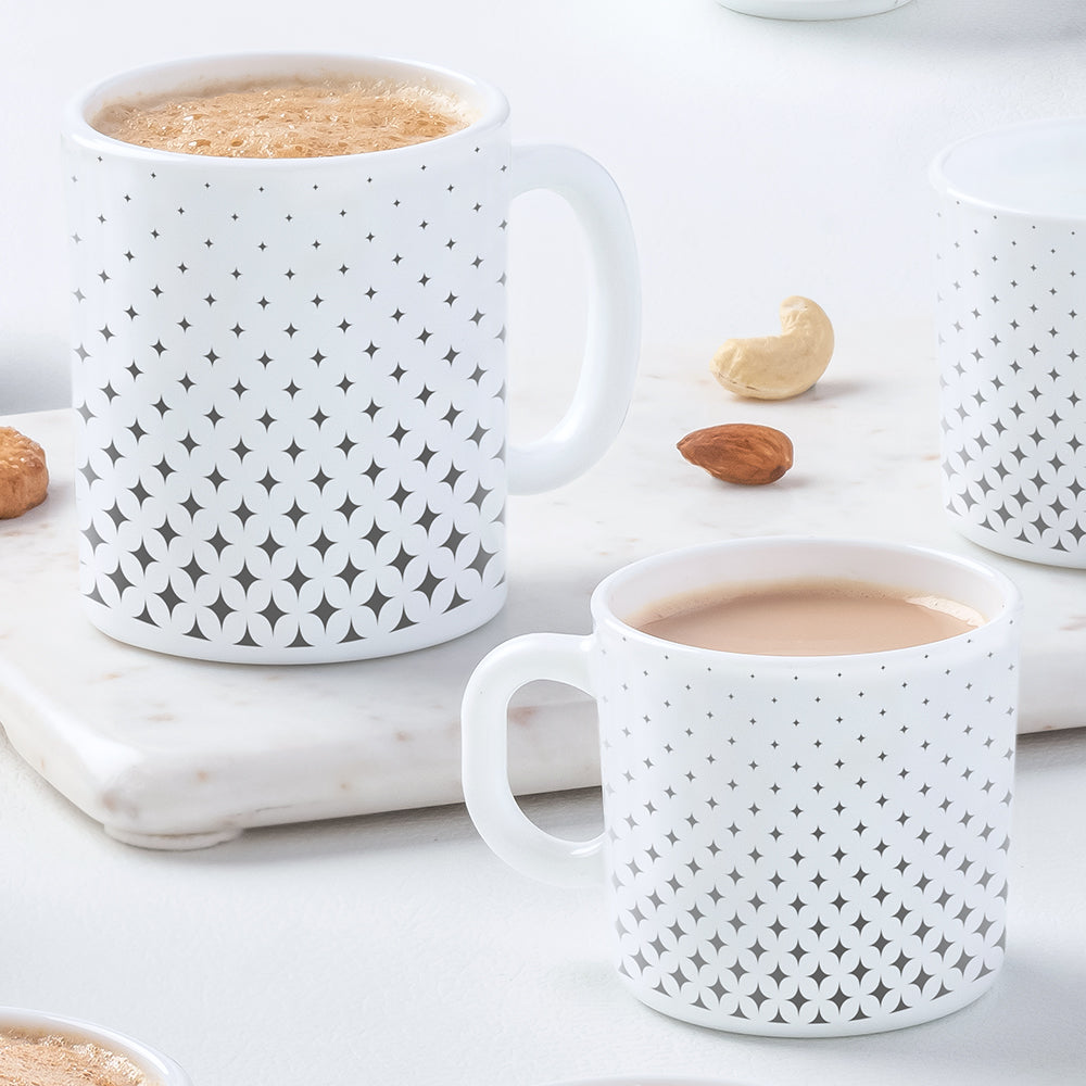 Borosil Larah Nora Black Mug Set 8