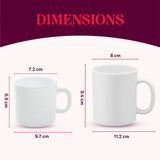 Borosil Larah Nora Black Mug Set 8