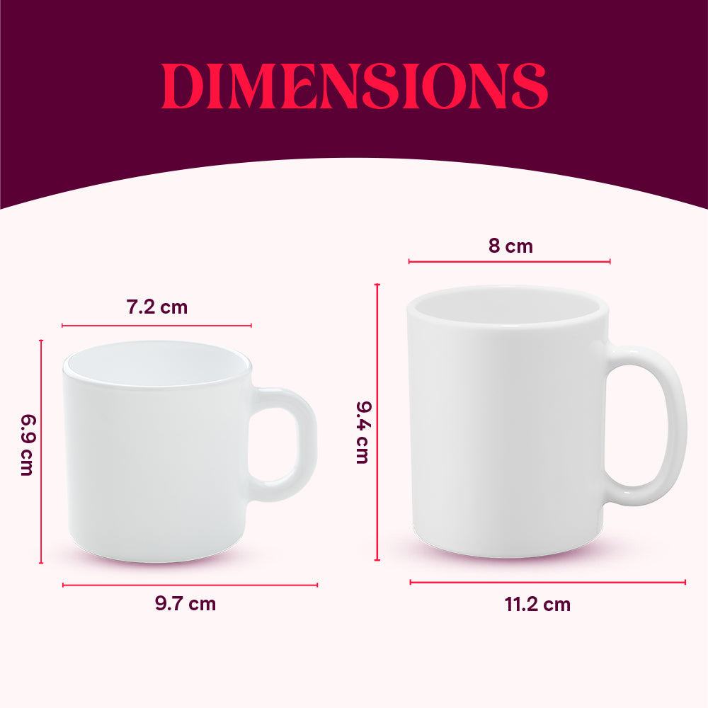 Borosil Larah Nora Black Mug Set 8