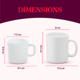 Borosil Larah Nora Black Mug Set 8