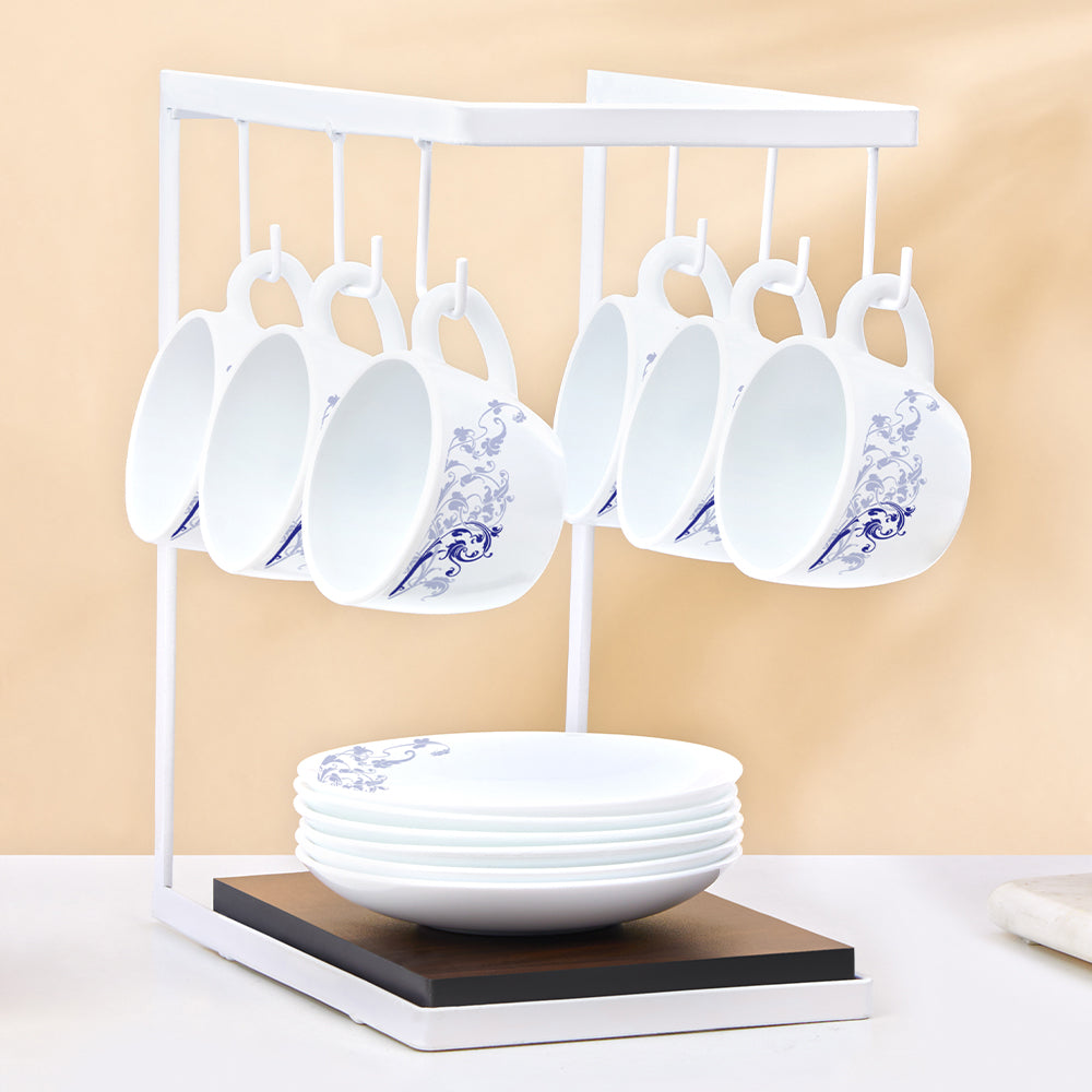 Borosil Larah Blue Eve Cup n Saucer Set of 12, 140ml