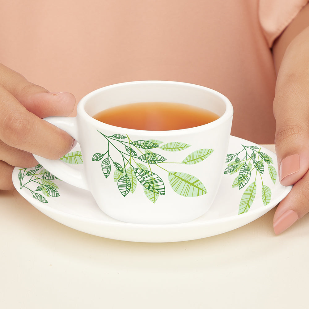 Borosil Larah Fauna Cup n Saucer Set, 140ml x 12