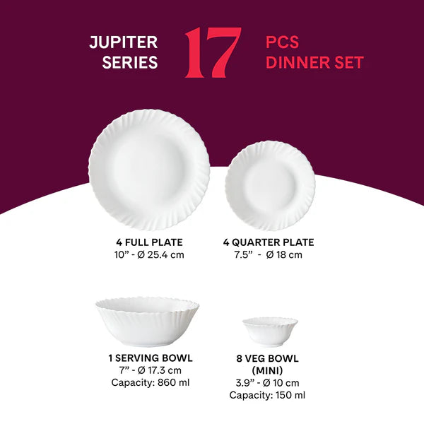Borosil Larah Halo 17 pc Dinner Set