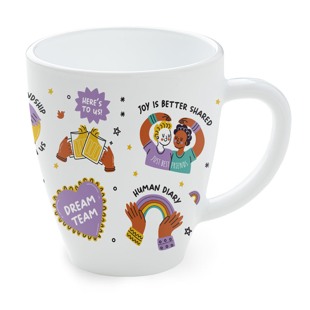 Borosil Larah Friendship Day Opalware Mug, Dream 390ml