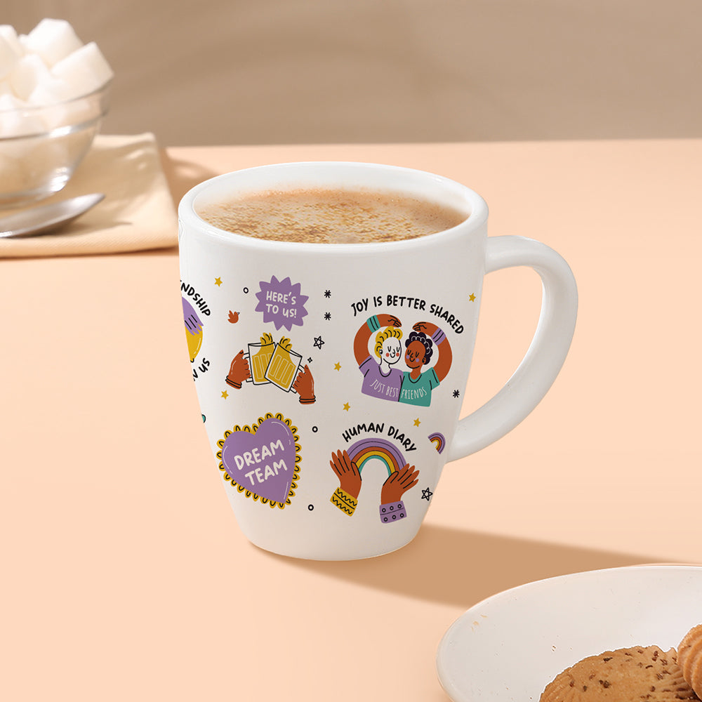 Borosil Larah Friendship Day Opalware Mug, Dream 390ml