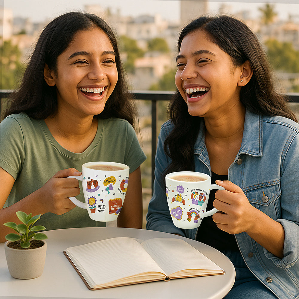 Borosil Larah Friendship Day Opalware Mug, Dream 390ml