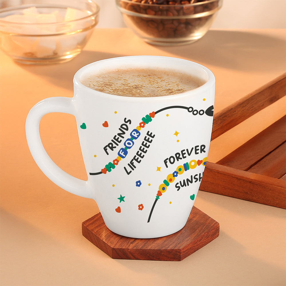 Borosil Larah Friendship Day Opalware Mug, Life 390ml