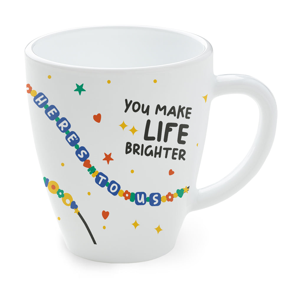 Borosil Larah Friendship Day Opalware Mug, Life 390ml