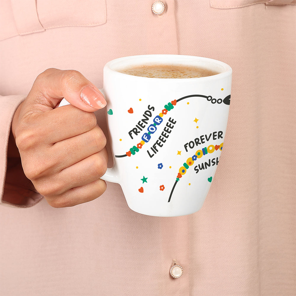 Borosil Larah Friendship Day Opalware Mug, Life 390ml