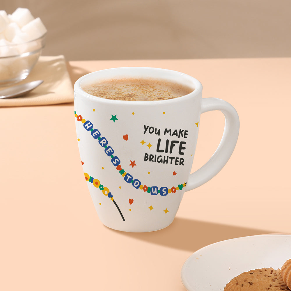 Borosil Larah Friendship Day Opalware Mug, Life 390ml