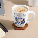 Borosil  Larah Rakhi Opalware Mug, Brothers Make Life Epic 390ml