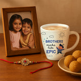 Borosil  Larah Rakhi Opalware Mug, Brothers Make Life Epic 390ml