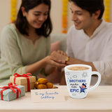 Borosil  Larah Rakhi Opalware Mug, Brothers Make Life Epic 390ml