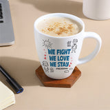 Borosil Larah Rakhi Opalware Mug, We Fight, We Love We Stay 390ml