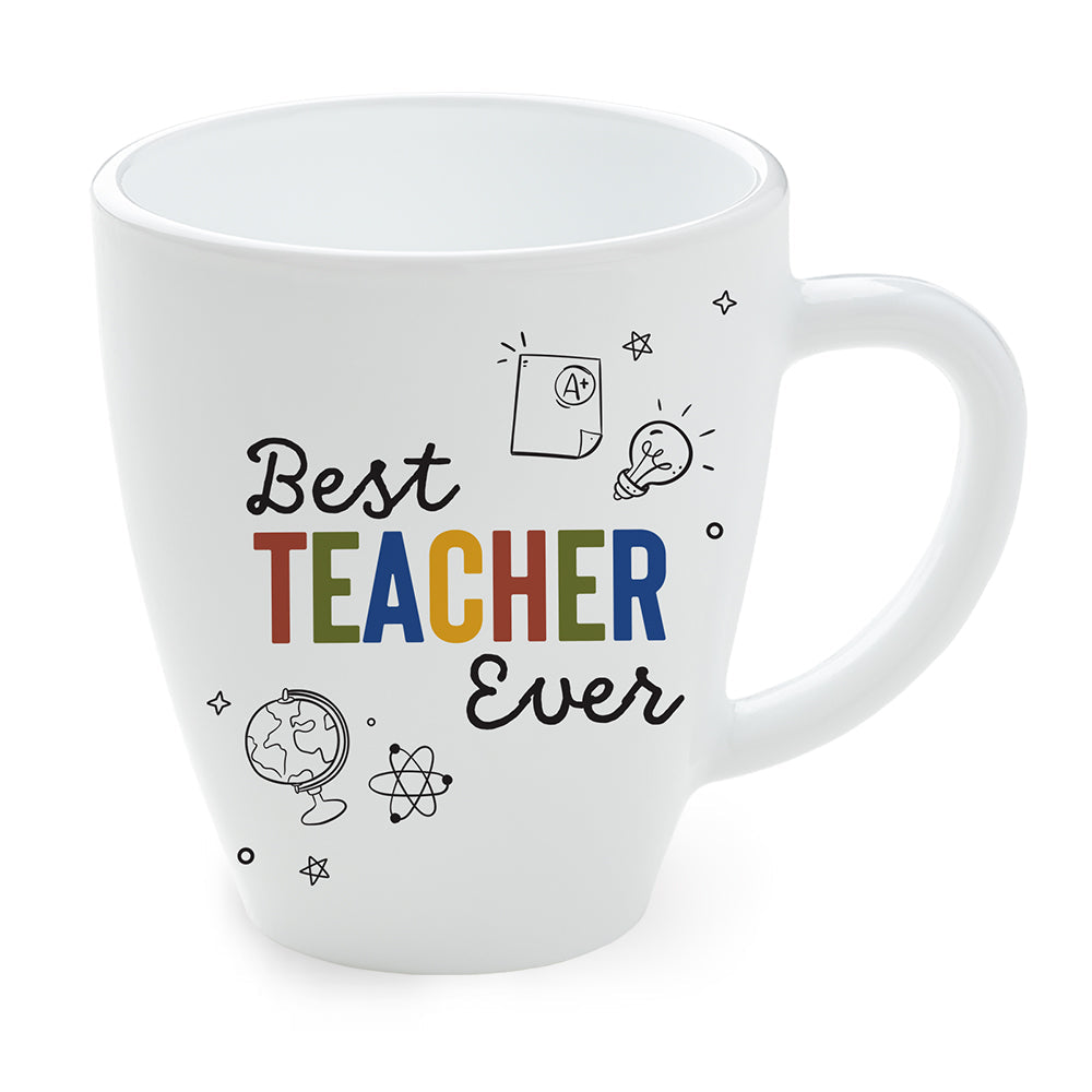 Borosil Larah Teachers Day Opalware Mug, Best Teacher Ever, 390ml
