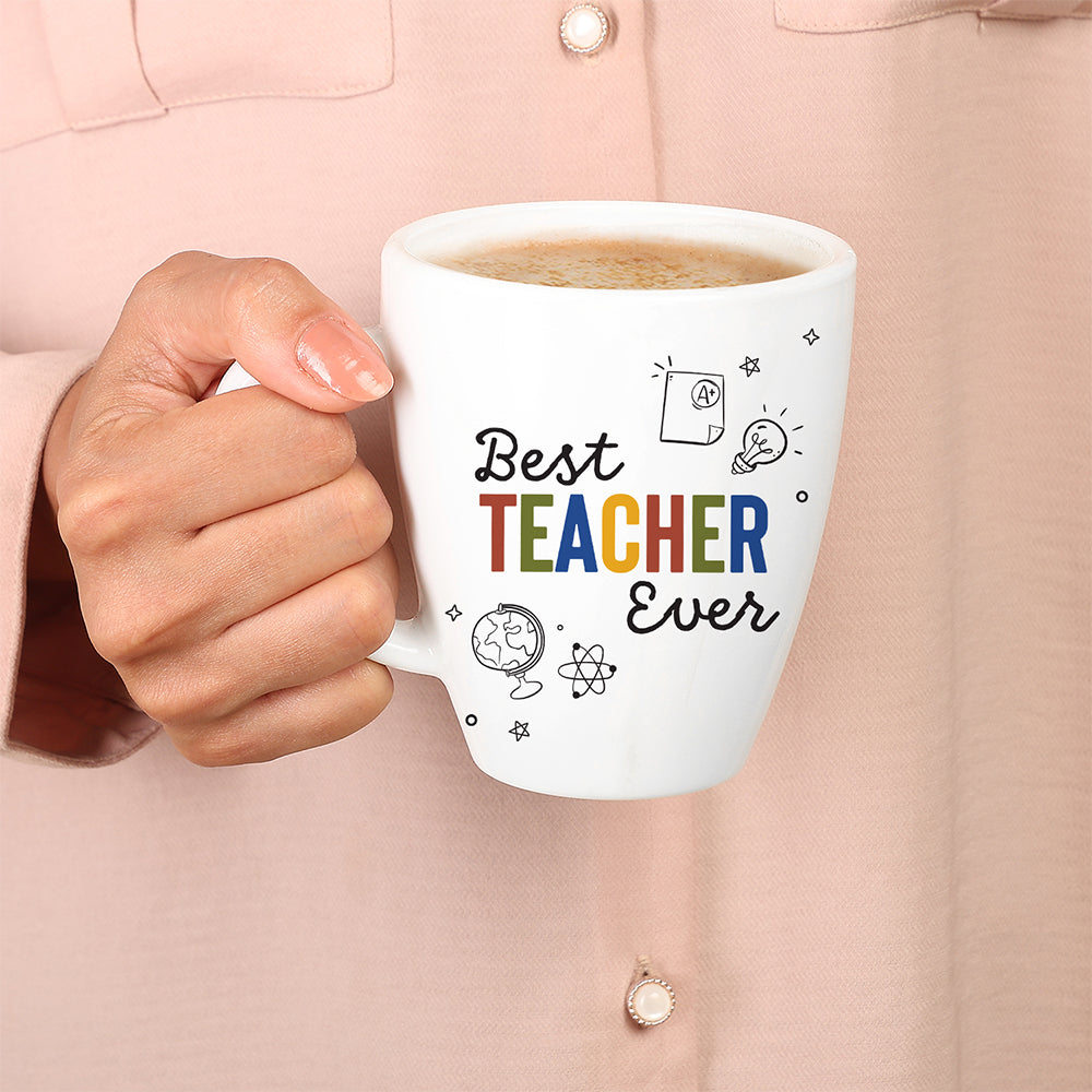 Borosil Larah Teachers Day Opalware Mug, Best Teacher Ever, 390ml