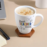 Borosil Larah Teachers Day Opalware Mug, Best Teacher Ever, 390ml